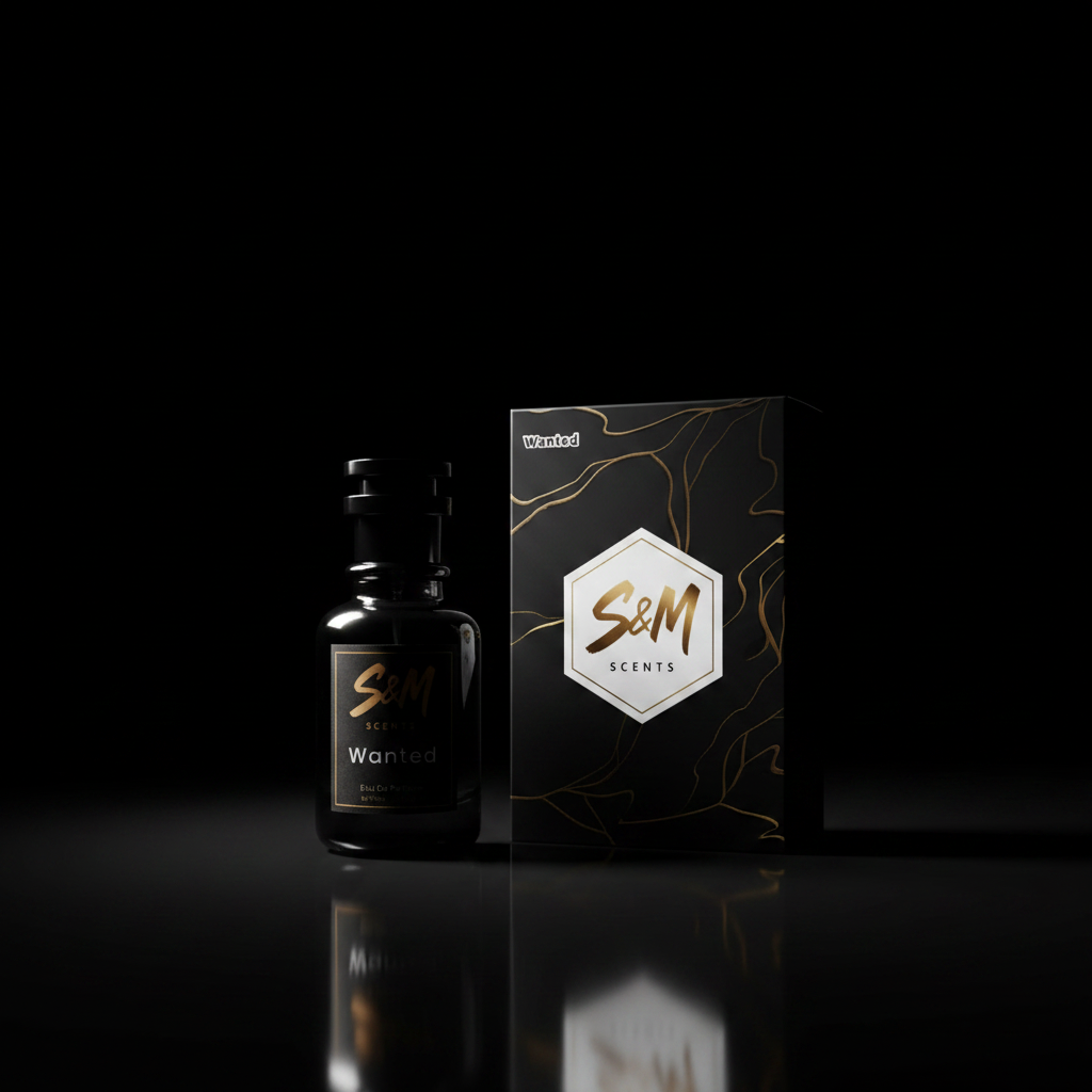 Wanted perfume bottle and box by SM Scents